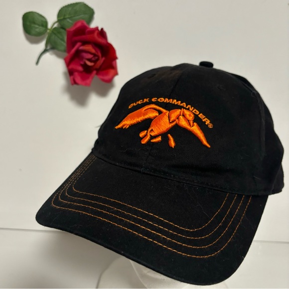 Duck Commander trucker baseball hat cap black orange emb cotton OSFM - Picture 2 of 10